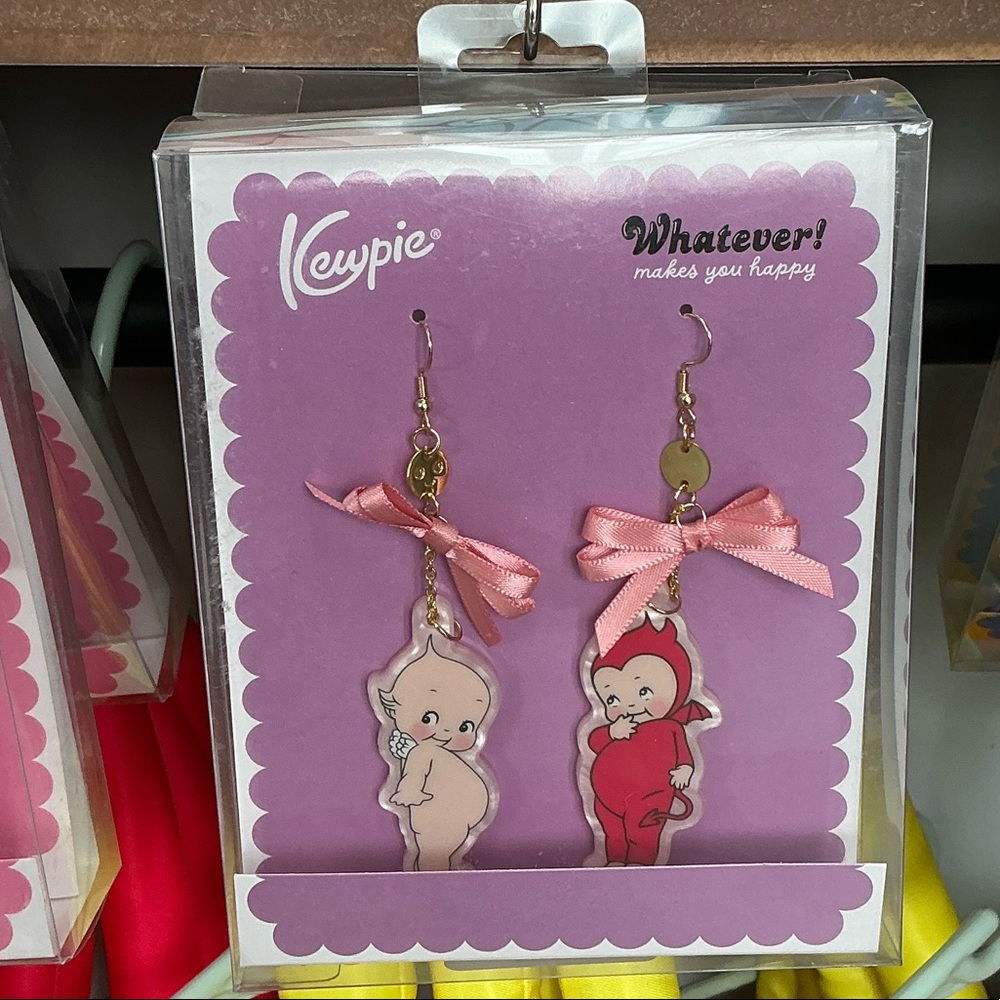 Kewpie Angel and Devil Acrylic Earrings